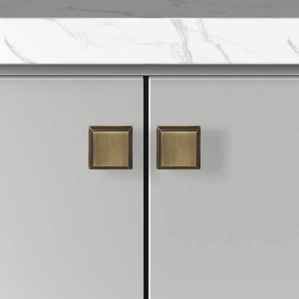 Sapphire Accent 1.25” x 1.25” Modern Cabinet Knobs NEW Aged Bronze Color